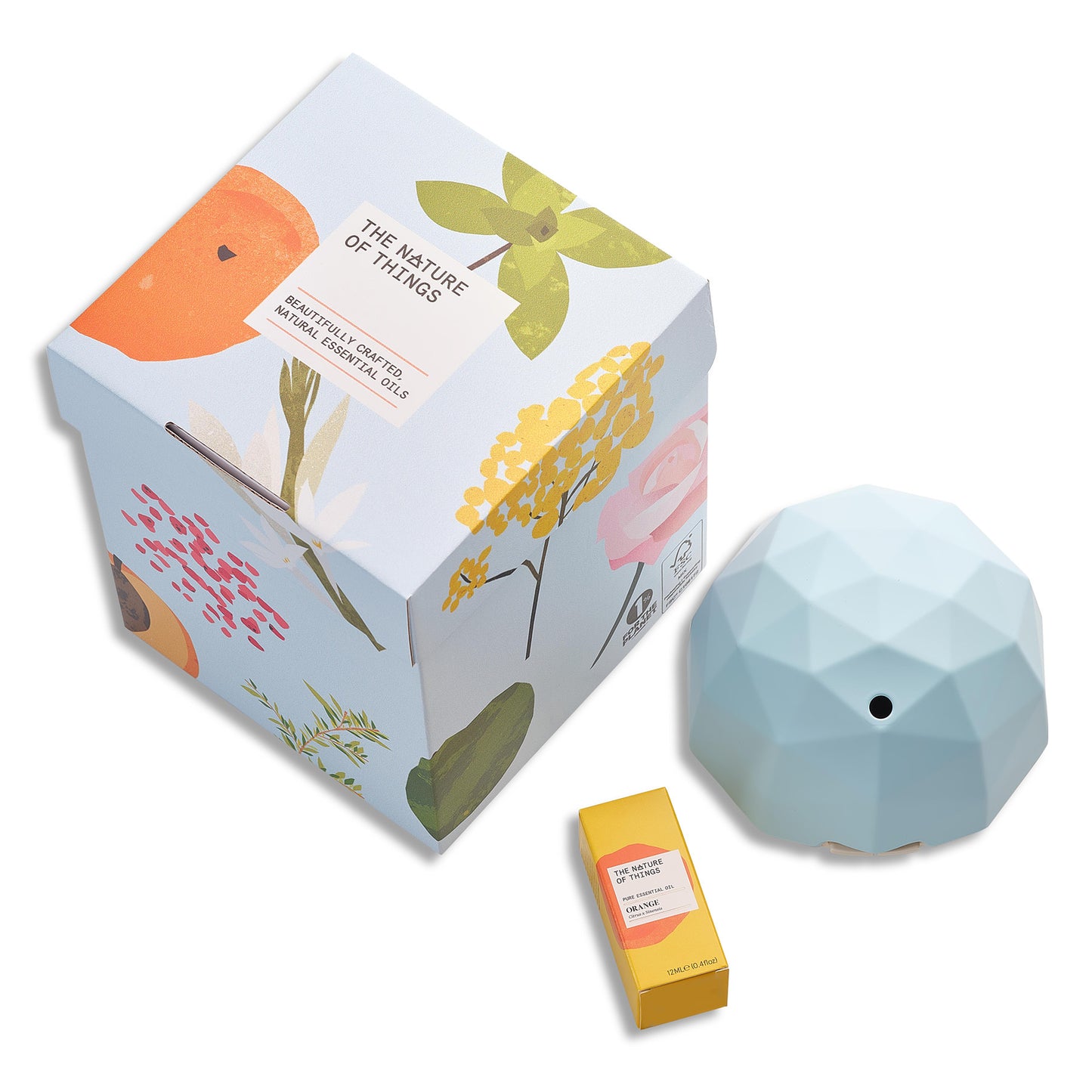 Gift Set - Diffuser Solenn Ice Blue + Orange Oil